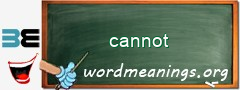 WordMeaning blackboard for cannot